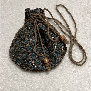 Indian Bridal wedding Purse, sequin‎ handmade designer Pouch, Potli gift bag